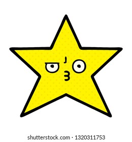comic book style cartoon of a gold star