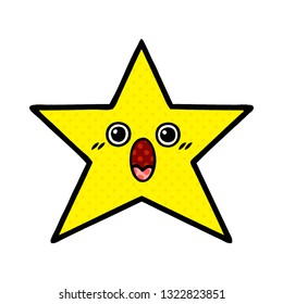 comic book style cartoon of a gold star