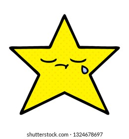 comic book style cartoon of a gold star