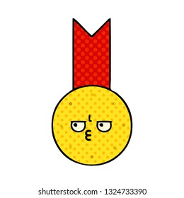 caricatura de una medalla de oro al estilo de un libro de historietas