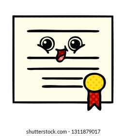 comic book style cartoon of a graduation diploma