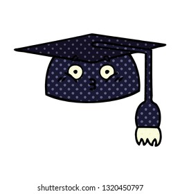 Comic-Comic-Cartoon eines Graduierungshut
