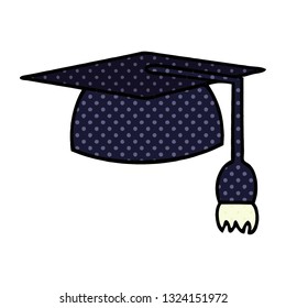 Comic-Comic-Cartoon eines Graduierungshut