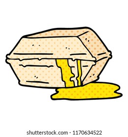 comic book style cartoon greasy take out food