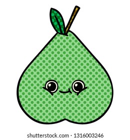 caricatura de un estilo de libro de historietas de una pera verde