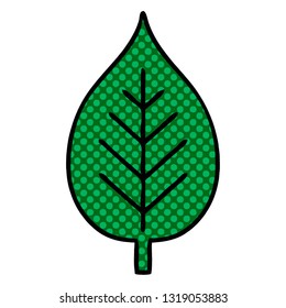 caricatura de una hoja verde al estilo de un libro de historietas
