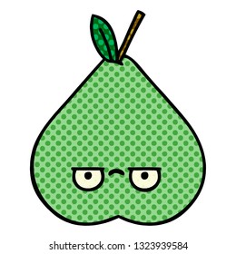 caricatura de un estilo de libro de historietas de una pera verde