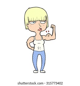 comic book style cartoon gym woman