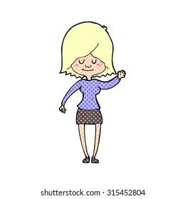 historieta estilo caricatura mujer feliz