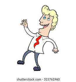comic book style cartoon happy office man
