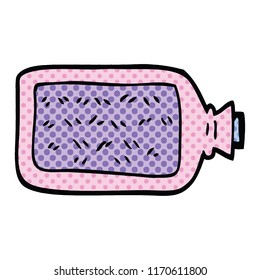 comic book style cartoon hot water bottle