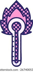 comic book style cartoon of a hot glass thermometer in bright neon color