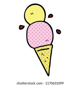 historieta estilo caricatura helado cono