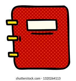 comic book style cartoon of a journal book