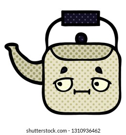 comic book style cartoon of a kettle