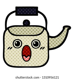 comic book style cartoon of a kettle
