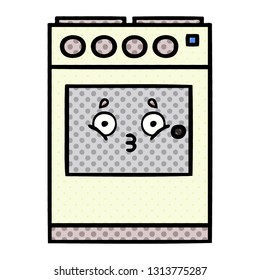 comic book style cartoon of a kitchen oven