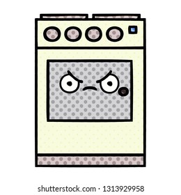 comic book style cartoon of a kitchen oven