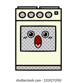 comic book style cartoon of a kitchen oven
