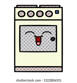 comic book style cartoon of a kitchen oven