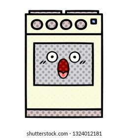 comic book style cartoon of a kitchen oven