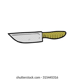 cuchillo de cocina de dibujos animados estilo libro de historietas