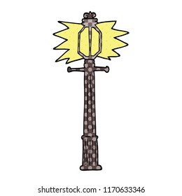 comic book style cartoon lamp post