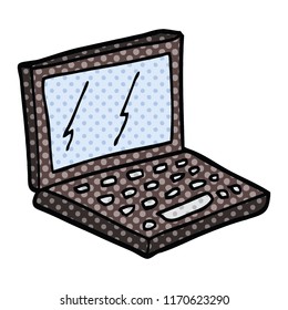 computadora portátil de dibujos animados estilo libro de historietas