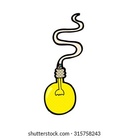 bombilla de luz de dibujos animados estilo libro de historietas