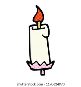 comic book style cartoon lit candle