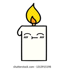 comic book style cartoon of a lit candle