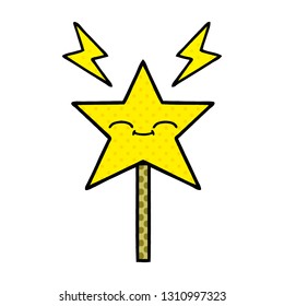 comic book style cartoon of a magic wand