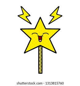 comic book style cartoon of a magic wand