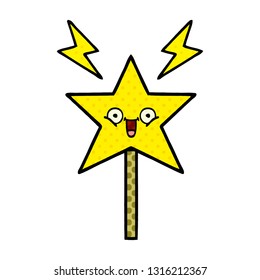 comic book style cartoon of a magic wand