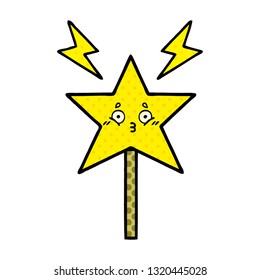 comic book style cartoon of a magic wand