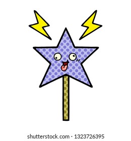 comic book style cartoon of a magic wand