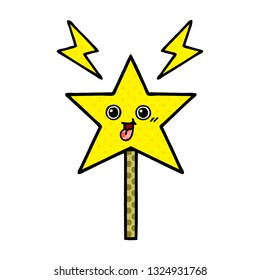 comic book style cartoon of a magic wand