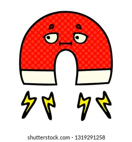 comic book style cartoon of a magnet