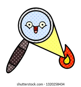 comic book style cartoon of a magnifying glass