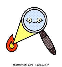 comic book style cartoon of a magnifying glass