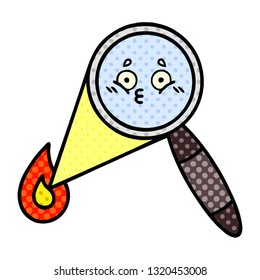 comic book style cartoon of a magnifying glass
