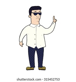 caricatura estilo libro de historietas hombre con gafas de sol