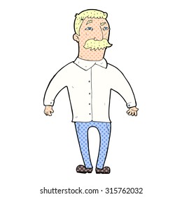 comic book style cartoon man with mustache
