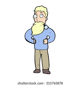 comic book style cartoon man with beard