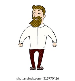 comic book style cartoon man with beard