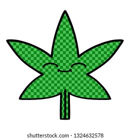 comic book style cartoon of a marijuana leaf