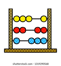 comic book style cartoon of a maths abacus