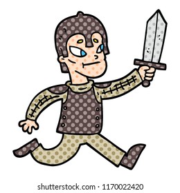 comic book style cartoon medieval warrior