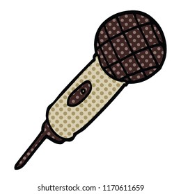 micrófono de dibujos animados estilo libro de historietas