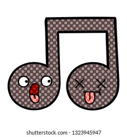 comic book style cartoon of a musical note